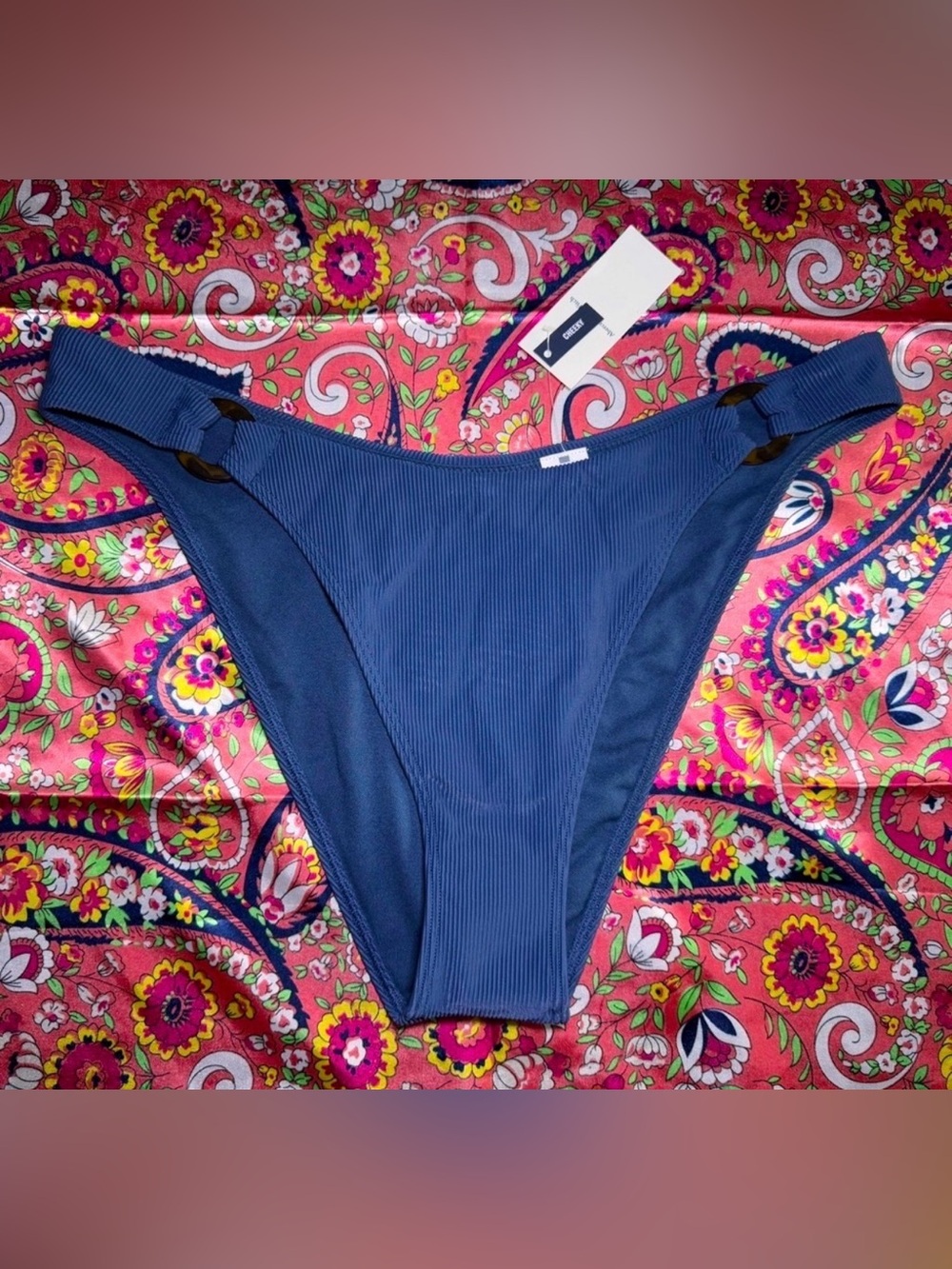 NWT Abercrombie &Fitch Swim High Leg Cheeky Bikini O Ring Bottom
